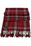 CJ Apparel Pashmina Écharpe à motif tartan népalais avec pompons, Tartan marron, taille unique