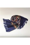 Écharpe dhiver en Cachemire Chaude Tick Grande Broderie Pashmina Grandes Écharpes Stole Shawl pour Les Femmes,Bleu