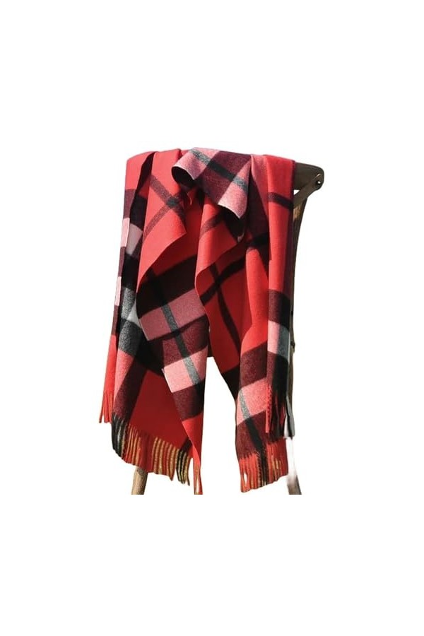 PARREN Écharpe DHiver 190 * 70Cm Hiver Femmes Écharpe Marque De Luxe Classique Treillis Doux Saindoux Femmes Cachemire Échar