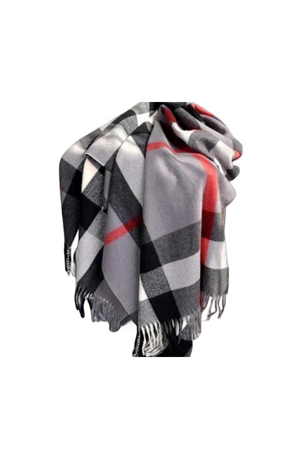 PARREN Écharpe DHiver 190 * 70Cm Hiver Femmes Écharpe Marque De Luxe Classique Treillis Doux Saindoux Femmes Cachemire Échar