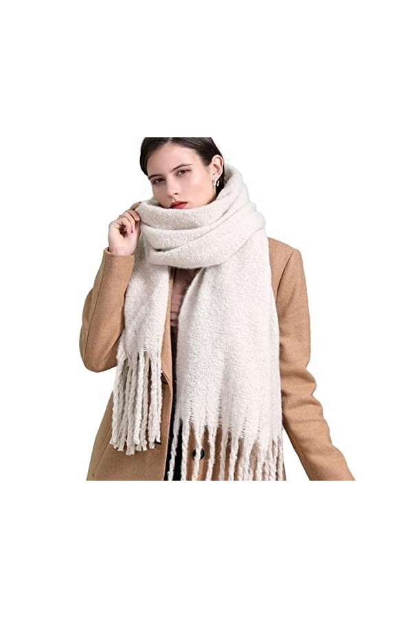 CHEFRU Écharpe Écarpe dhiver Femmes en Cachemire Pashmina Femme Solide Sécroquettes Enroulées Épaisses Softs Bufanda Gros Gl