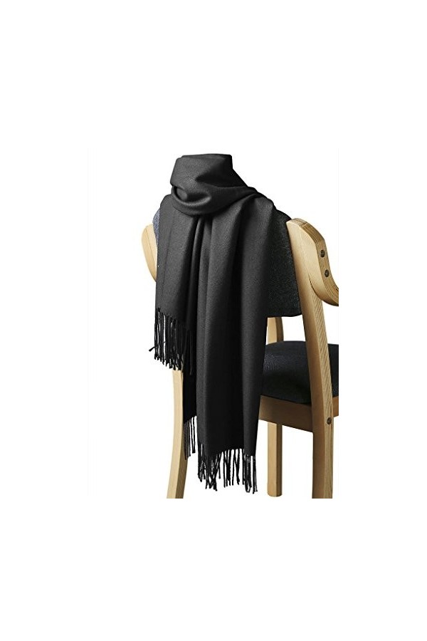 TINAYAUE Écharpe Pashmina Hiver Femem Châle Chaude en Laine Cachemire Écharpe de Couleur Unie Longues Grande Écharpe Réversib