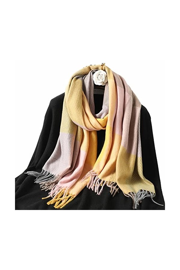 Écharpe Écharpe À Carref De Luxe Winter Cachemire Chaud Femmes Long Pashmina Foulard Femme Femme Lady Tassel Châle Wraps-4