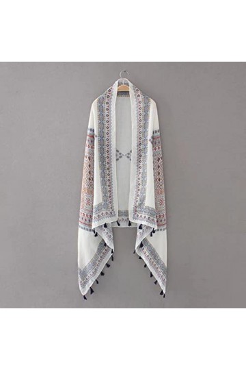 Bysonglezai Foulard Femme Echarpe Écharpe Châle Homme Foulards Bohème Aztèque Ethnique Gland Viscose Châle Écharpe Dame Haute