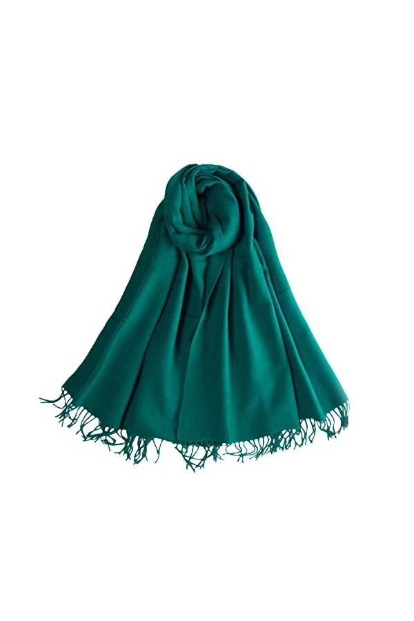 Hiver Écharpe Couleur Unie pour Femme Pashmina, Cashmere Sentir Solide Couleur Hiver écharpe avec Frange, Foulards Grande et 