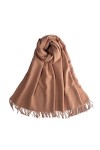 Hiver Écharpe Couleur Unie pour Femme Pashmina, Cashmere Sentir Solide Couleur Hiver écharpe avec Frange, Foulards Grande et 