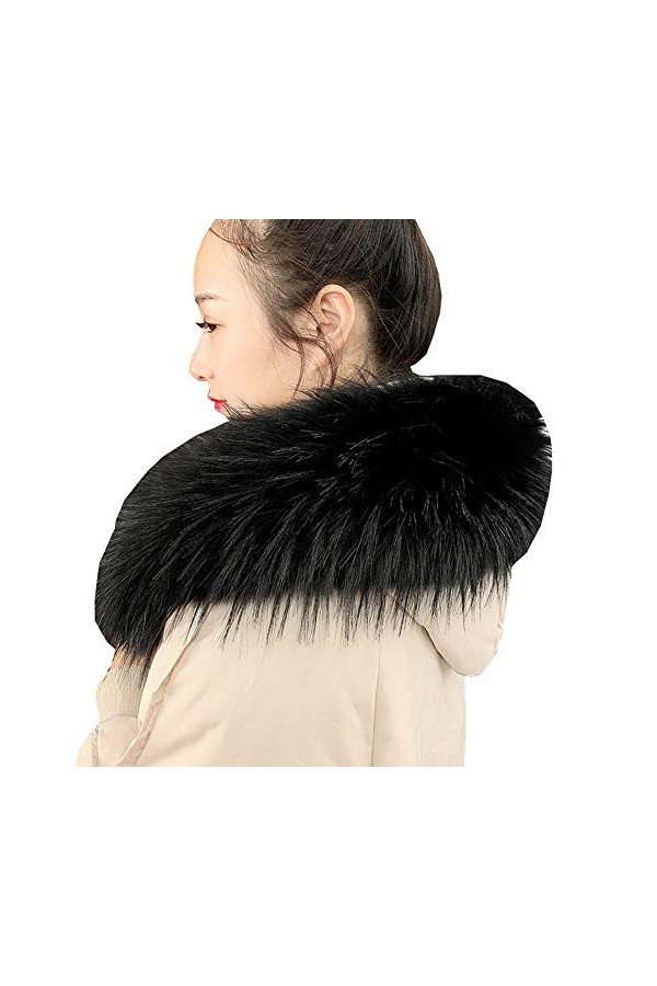 Amorar Femmes Écharpe Col en Fausse Fourrure Écharpe en Fausse Fourrure Etoles Châle pour Hiver Manteau Col ou Capuche Bords 