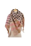 écharpe Femmes à Carreaux Tricoter écharpe Hiver Cashmere Pashmina Femme Triangle Chaud Triangle Foulards Couverture Châles B