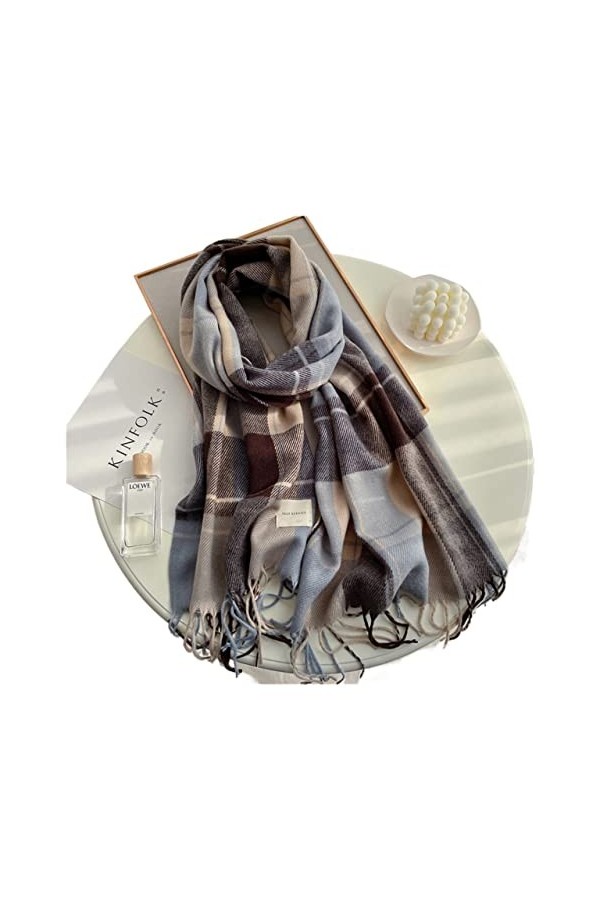 Écharpes Douces Écharpe à carreaux dhiver Design Femmes Cachemire Pashmina Chaud Châle chaude Envelopper Tassel Foulards Hom