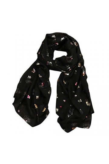 UTHTY Écharpe de Noël Femmes Imprimer châle Long Pashmina Femmes étole écharpes Wrap Dame écharpe écharpe Tribal tête écharpe