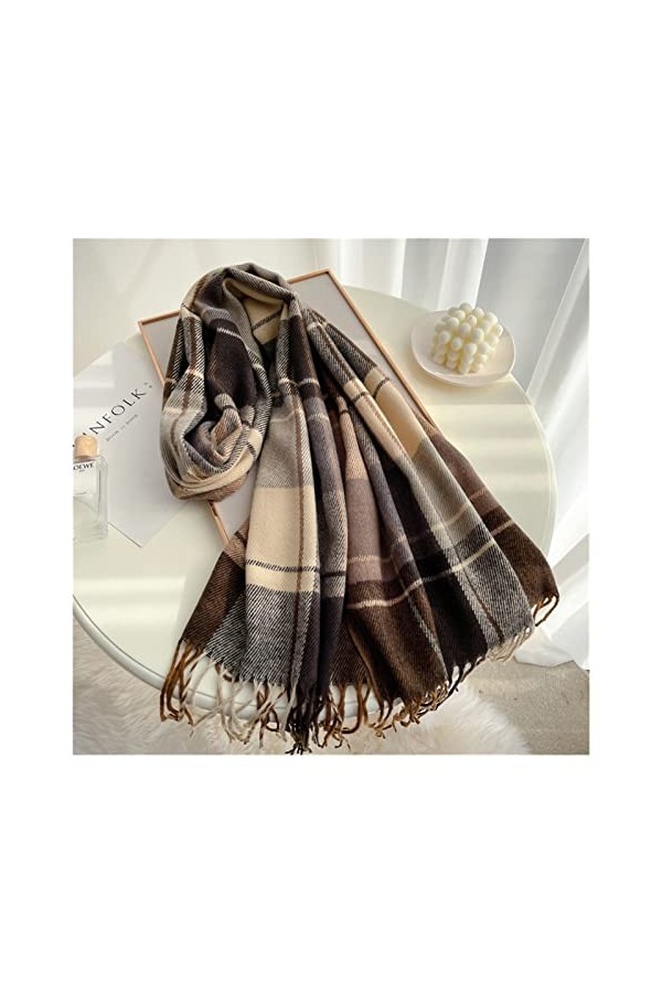 Châles Écharpe hiver plaid Design Femmes Cachemire Pashmina Chaud Châle Ladelle Envelopper Tassel Foulards Tricotés Hommes Fo