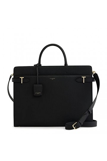 Le Tanneur, porte documents, sac ordinateur 15 pouces, en cuir grain t, emilie, femme, poche plate, poche zippée, poche mouss