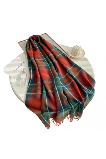 GYQWJPC Écharpe Écharpe à Carreaux dhiver Design Femmes Cachemire Pashmina Chaud Châle Chaude Envelopper Tassel Foulards Hom
