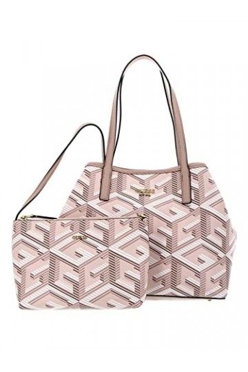 GUESS Vikky Tote, Bag Women, Logo Rose pâle, Taille Unique