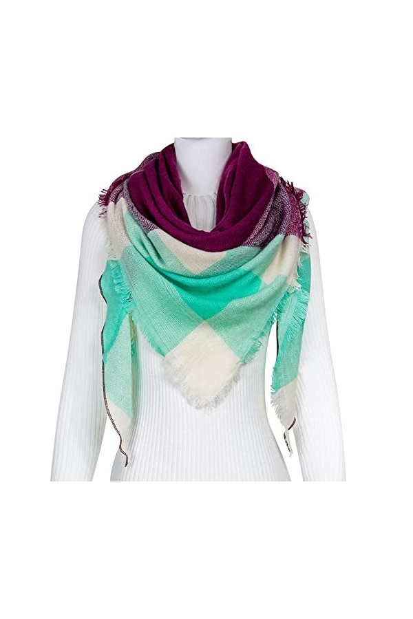 Bysonglezai Foulard Femme Cheveux pour De Hiver en Echarpe Scarf Casual Femmes Hiver Écharpe Triangle Tricoté Écharpe pour Da