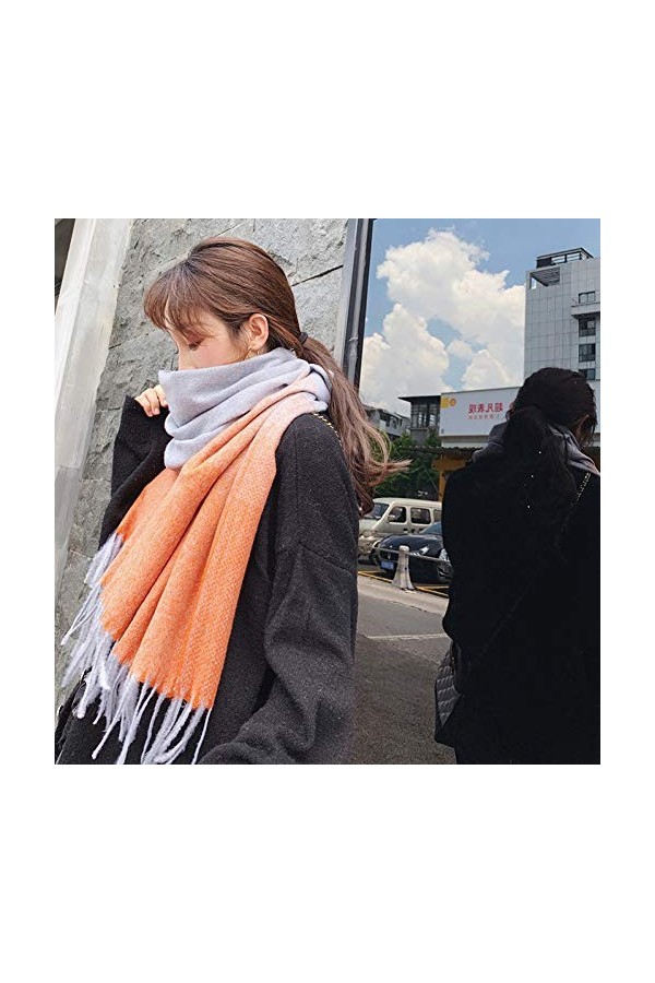 DMXYZZM Écharpe Patchwork Violet Écharpe dhiver Coloré Châle Chaud Écharpes Femme Wraps Poncho