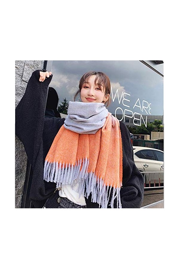 DMXYZZM Écharpe Patchwork Violet Écharpe dhiver Coloré Châle Chaud Écharpes Femme Wraps Poncho