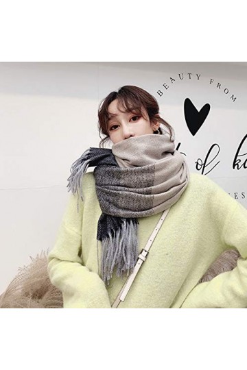 DMXYZZM Écharpe Patchwork Violet Écharpe dhiver Coloré Châle Chaud Écharpes Femme Wraps Poncho