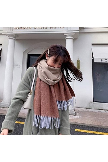 DMXYZZM Écharpe Patchwork Violet Écharpe dhiver Coloré Châle Chaud Écharpes Femme Wraps Poncho