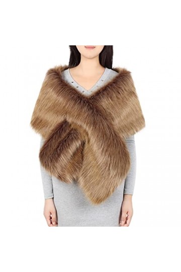 Générique Écharpe Lens en fausse peluche pour femme Écharpe De Extensible D, One Size 