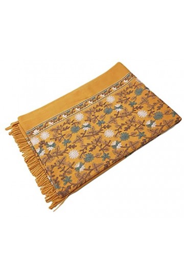 GFM® Châle pashmina en laine à texture cachemire brodée – Automne-Hiver – Saint Valentin, fête des mères, Noël EMBSHL-A , 3 