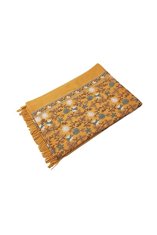 GFM® Châle pashmina en laine à texture cachemire brodée – Automne-Hiver – Saint Valentin, fête des mères, Noël EMBSHL-A , 3 