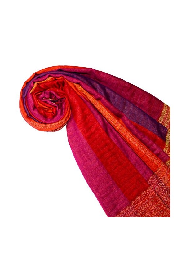 LORENZO CANA Pashmina de 90% Cotton et 10% Laine pour la femme – écharpe avec de laine merino - 70 cm x 180 cm - très coloré 