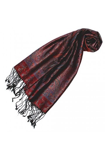 LORENZO CANA Pashmina pour la femme - écharpe de 100% soie avec les mesures de 35 x 160 cm - fait à la main – souple élégant 