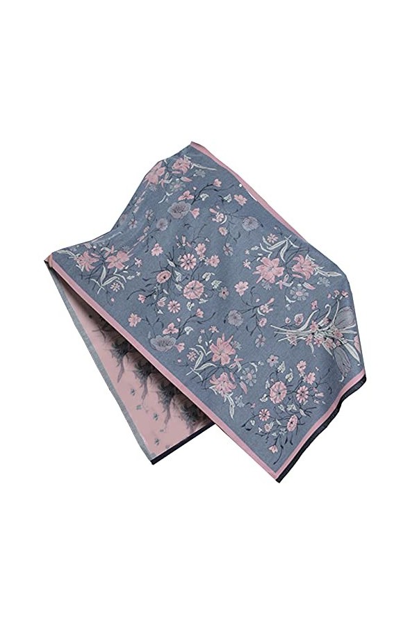 GFM Écharpe pashmina Motif floral Frlshl-1-bh-Gris-sensation Cachemire