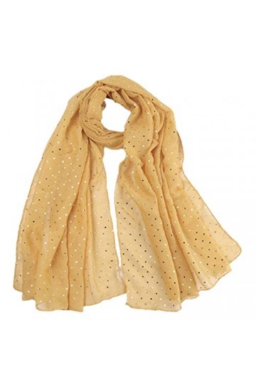 RILOOP Écharpe en Viscose à pois pour femmes, châles et enveloppes scintillants, étole Pashmina, Hijab musulman