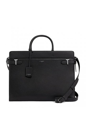 Le Tanneur, porte documents, sac ordinateur, sac bandoulière, en cuir grainé, emilie, femme, poche plate, poche zippée, poche