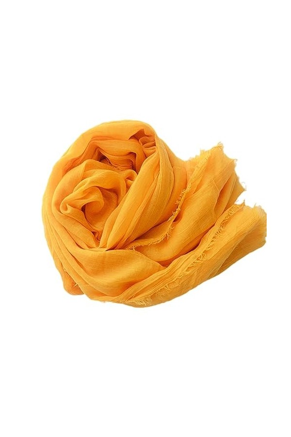 RILOOP Écharpe en Viscose de coton à franges pour femmes, châles et enveloppes unis, étole Pashmina, foulard musulman, casque
