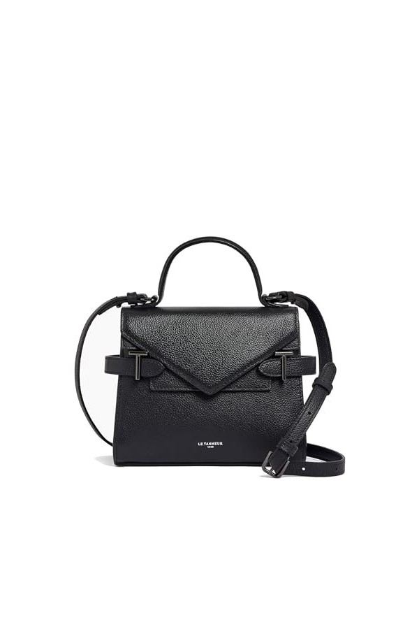 Le Tanneur petit sac à main double rabat emilie en cuir grainé