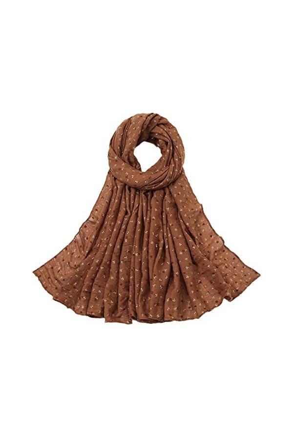 Mode Or Floral Viscose Châle Écharpe Lady Shimmer Wrap Pashmina Étole Musulman Hijab Caps