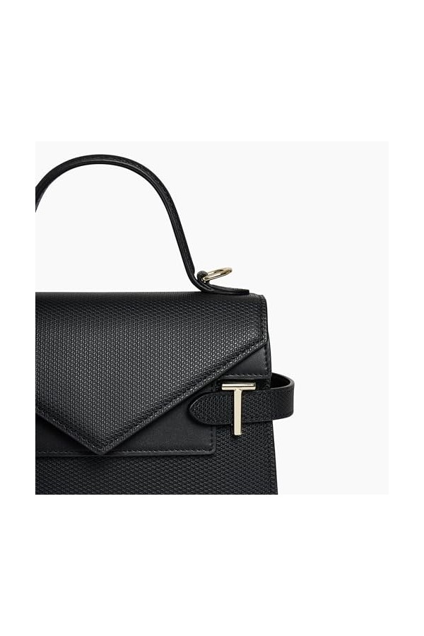 Le Tanneur petit sac à main double rabat emilie en cuir signature t