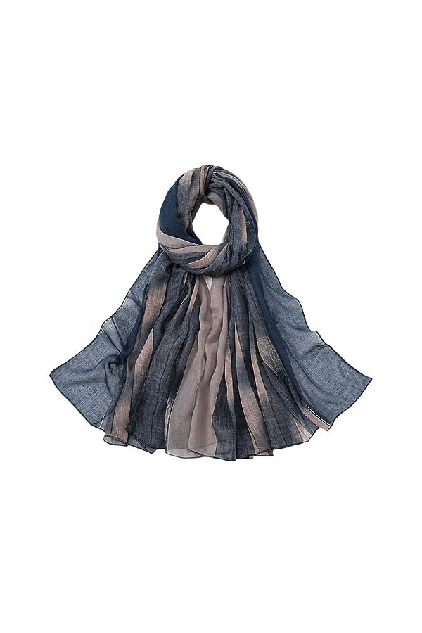 Automne Mode Ombre Dégradé Plaid Mince Viscose Écharpe Dame Imprimer Voile Châles Pashmina Foulards Musulman Hijab