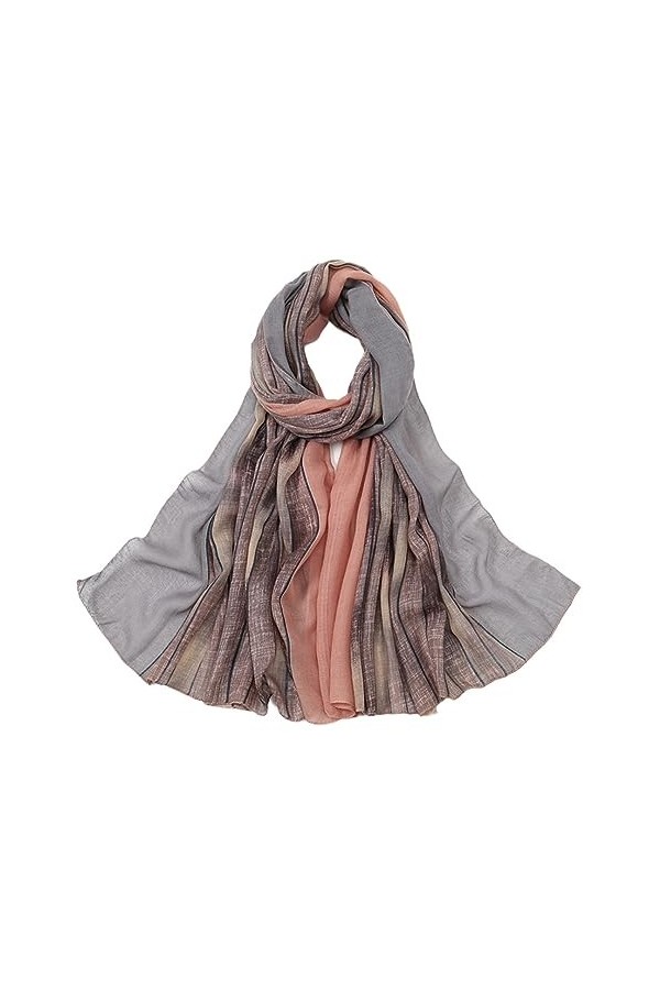 Automne Mode Ombre Dégradé Plaid Mince Viscose Écharpe Dame Imprimer Voile Châles Pashmina Foulards Musulman Hijab