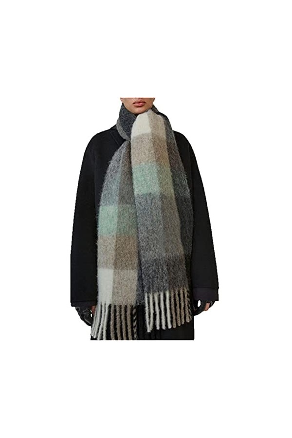 UKKO Foulard Écharpes dhiver pour Femmes Châles Chaude Wraps Dame Pashmina Pure Couverture Couverture Cachemire Encadrillage