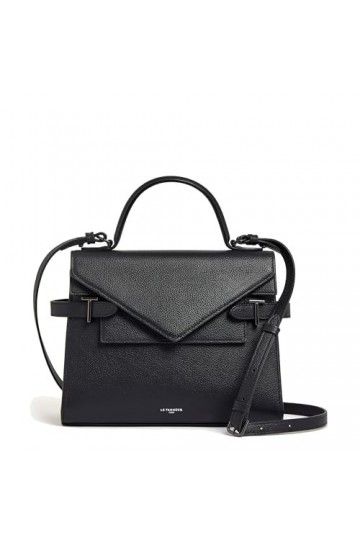 Le Tanneur sac à main double rabat moyen modèle emilie en cuir grainé