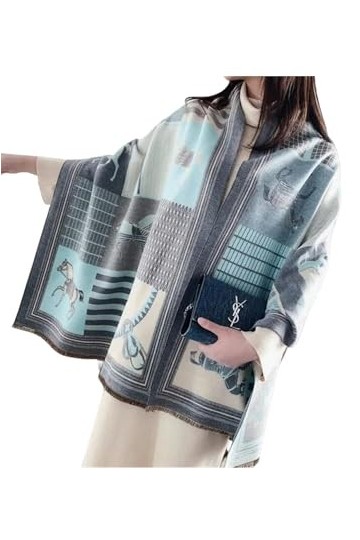BOQUN Écharpe Luxe Hiver Foulard Femmes 2022 Design Chaud Pashmina Couverture Cheval Écharpe Femme Châle Enveloppé Dans La Sa