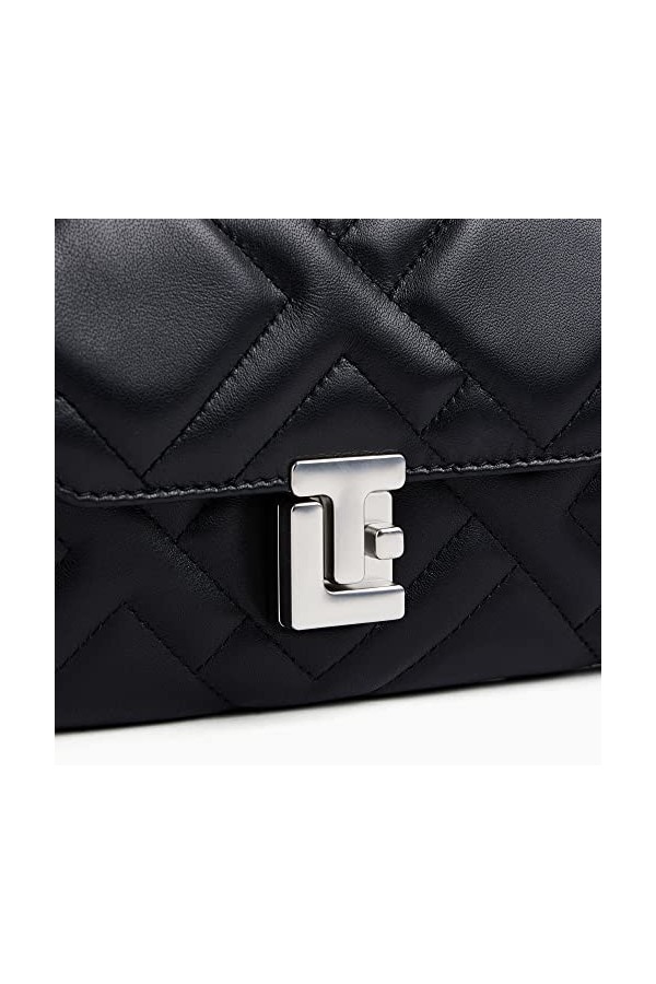 Le Tanneur, pochette à rabat, sac bandoulière, en cuir lisse matelassé, rose, femme, poche plate avant, poche zippée, 14 comp