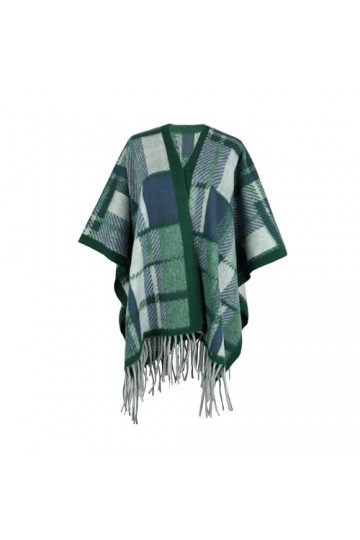 Ponchos pour femme en pashmina doux avec ourlet à franges pour lautomne et lhiver 2023, 1 Cyan, taille unique