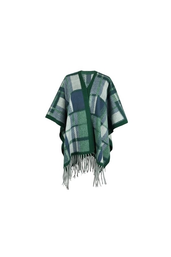 Ponchos pour femme en pashmina doux avec ourlet à franges pour lautomne et lhiver 2023, 1 Cyan, taille unique