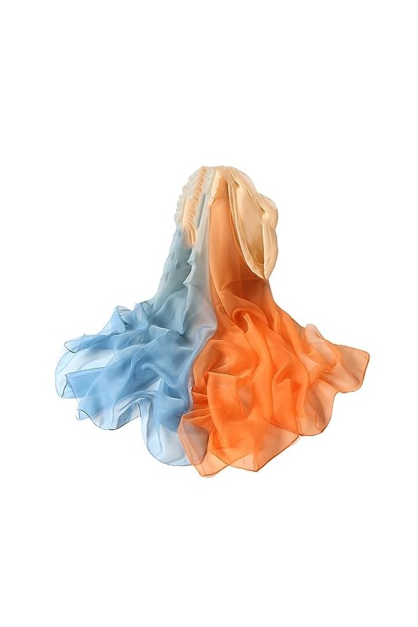 Écharpe tendance en soie solide pour femme - Bandana respirant - Pashmina - Hijab, 5, taille unique