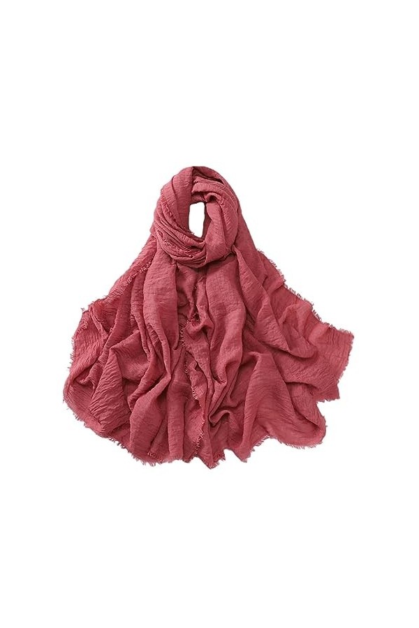 Écharpe Hijab En Viscose De Coton À Franges Unisexe Wraps Et Châles Pashmina Bandeau Turban