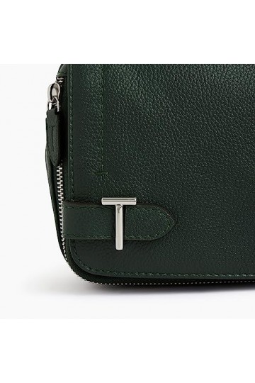 Le Tanneur, petit sac bandoulière, besace, en cuir grainé, simone, femme, 2 poches plates, poche zippée, 2 soufflets zippés, 