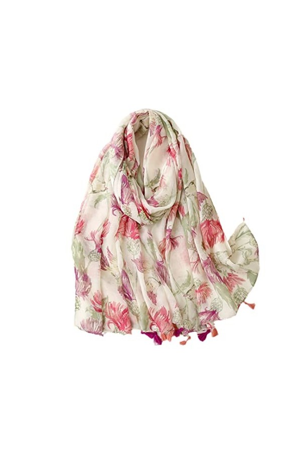 Automne Mode Géométrique Gland Viscose Châle Écharpe Dame Wrap Pashmina Étole Musulman Hijab