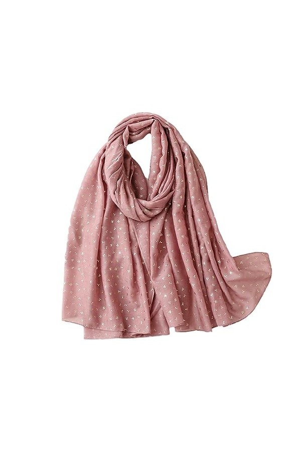 Automne Mode Polka Floral Viscose Châle Écharpe Shimmer Pashmina Étole Musulman Hijab Snood