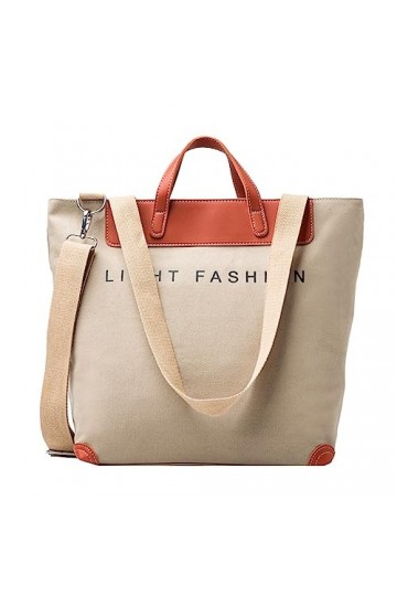 Victop Sac fourre tout en toile pour Femme Sac à Bandoulière avec Fermeture éclair Sacs à main décontractés en Toile Grande C