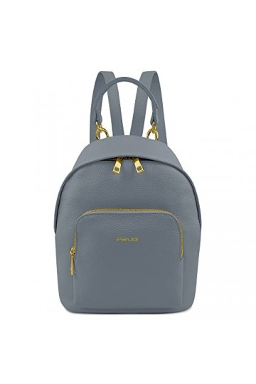 Parubi Sac à Dos en Cuir pour Femmes, Sac à Dos en Cuir Véritable avec Poche Frontale, Fabriqué en Italie, Sac à Dos de Voyag